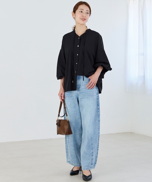 LAVEANGE（ラビアンジェ）の「【洗える】ギャザーフレアブラウス（シャツ/ブラウス・レディース・ボルドー/キャメル/ブラック・M/LL/3L/4L/5L）」の20枚目の写真