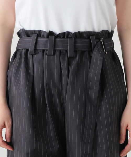 PONTI（ポンティ）の「PONTI SHEER STRIPE FABRIC EMB HEM PANTS PO10012：パンツ（その他パンツ・レディース・ネイビー・SMALL）」の14枚目の写真
