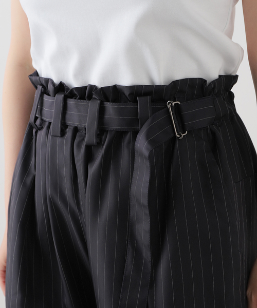 PONTI（ポンティ）の「PONTI SHEER STRIPE FABRIC EMB HEM PANTS PO10012：パンツ（その他パンツ・レディース・ネイビー・SMALL）」の18枚目の写真