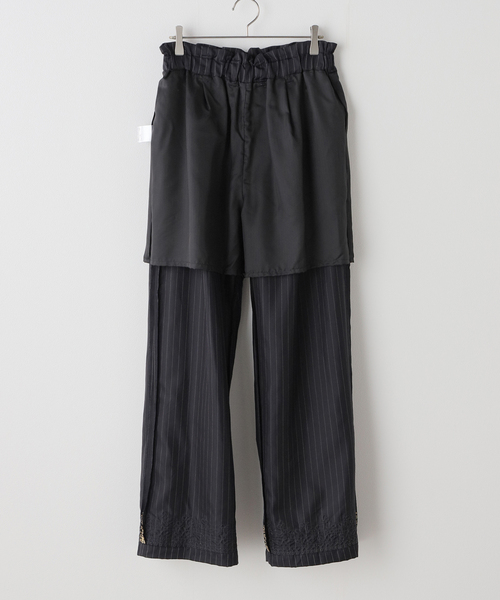 PONTI（ポンティ）の「PONTI SHEER STRIPE FABRIC EMB HEM PANTS PO10012：パンツ（その他パンツ・レディース・ネイビー・SMALL）」の20枚目の写真