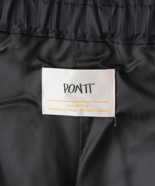 PONTI（ポンティ）の「PONTI SHEER STRIPE FABRIC EMB HEM PANTS PO10012：パンツ（その他パンツ・レディース・ネイビー・SMALL）」の21枚目の写真