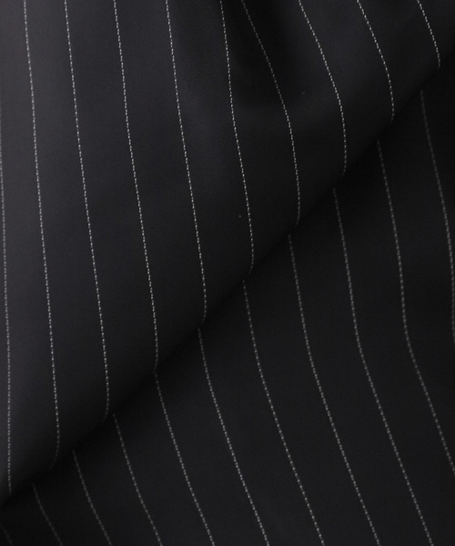 PONTI（ポンティ）の「PONTI SHEER STRIPE FABRIC EMB HEM PANTS PO10012：パンツ（その他パンツ・レディース・ネイビー・SMALL）」の3枚目の写真