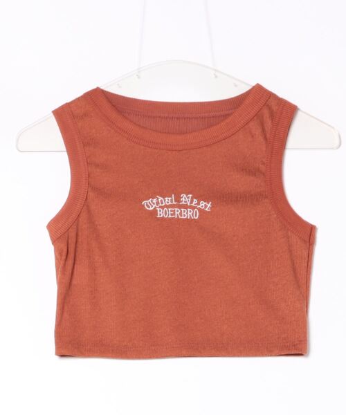 即日発送】刺繍入りスカラップタンクトップ 即日発送】刺繍入り