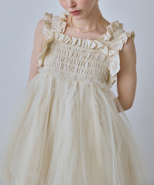 PERNA チュールギャザーキャミソール チュールギャザーキャミソール（シャツ/ブラウス）｜PERNA