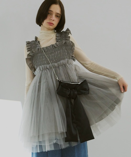 PERNA ペルナ チュールギャザーキャミソール チュールギャザーキャミソール（シャツ/ブラウス）｜PERNA