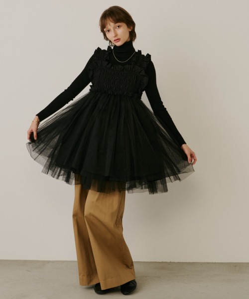 PERNA ペルナ チュールギャザーキャミソール チュールギャザーキャミソール（シャツ/ブラウス）｜PERNA