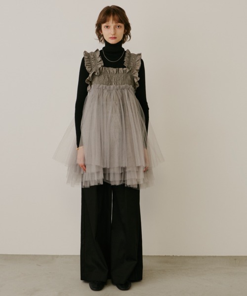 PERNA ペルナ　チュールギャザーキャミソール チュールギャザーキャミソール（シャツ/ブラウス）｜PERNA