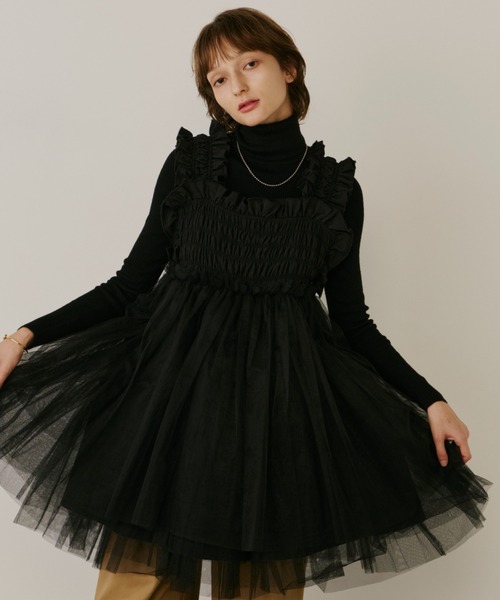 PERNA チュールギャザーキャミソール チュールギャザーキャミソール（シャツ/ブラウス）｜PERNA（ペルナ）の