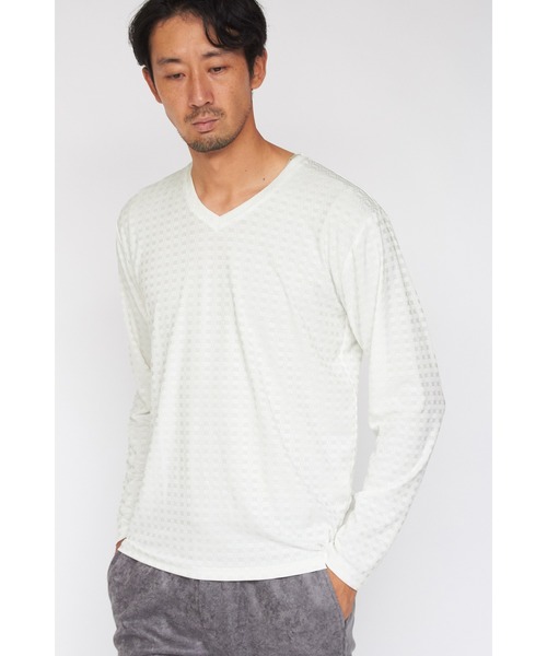 HIGH STREET∴ブロックチェック長袖Vネックカットソー セール】HIGH STREET∴ブロックチェック長袖Vネックカットソー