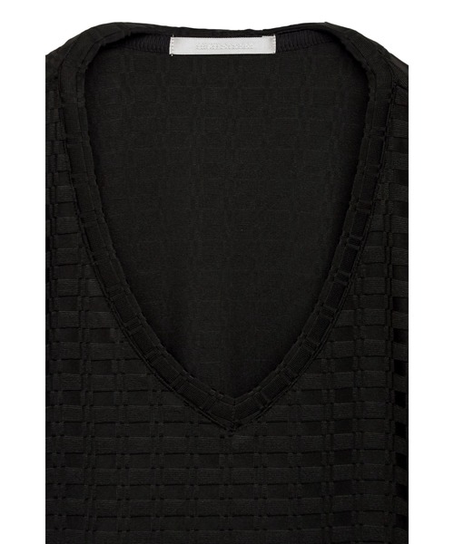 HIGH STREET(ハイストリート)の「HIGH STREET∴ブロックチェック長袖Vネックカットソー(Tシャツ/カットソー・メンズ・ブラック/ホワイト・LL/L/M)」の6枚目の写真