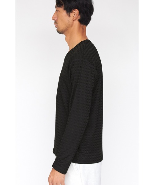 HIGH STREET∴ブロックチェック長袖Vネックカットソー HIGH STREET∴ブロックチェック長袖Vネックカットソー / HIGH