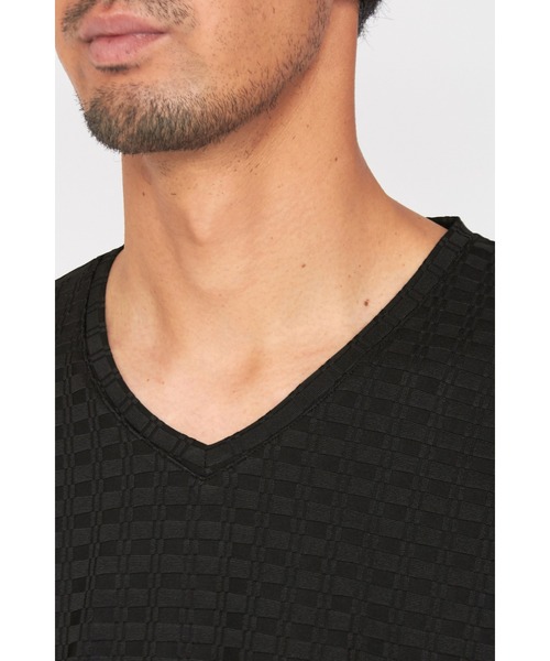 HIGH STREET(ハイストリート)の「HIGH STREET∴ブロックチェック長袖Vネックカットソー(Tシャツ/カットソー・メンズ・ブラック/ホワイト・LL/L/M)」の15枚目の写真