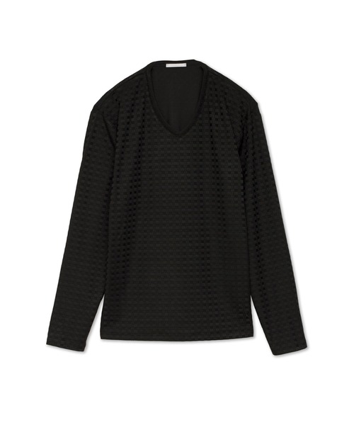 HIGH STREET(ハイストリート)の「HIGH STREET∴ブロックチェック長袖Vネックカットソー(Tシャツ/カットソー・メンズ・ブラック/ホワイト・LL/L/M)」の10枚目の写真