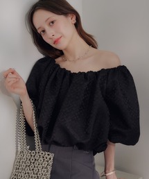 サテンジャガードバルーントップス