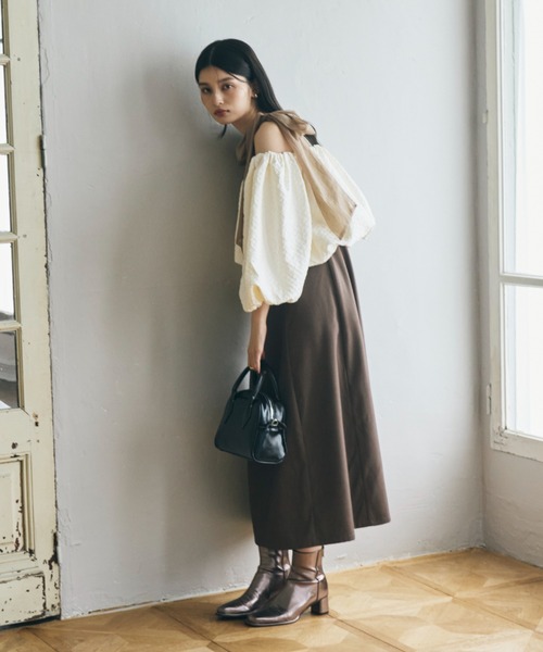 ECREL（エクレール）の「サテンジャガードバルーントップス（シャツ/ブラウス・レディース・アイボリー/ブラック・FREE）」の9枚目の写真