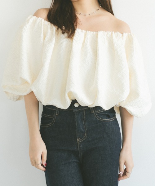 ECREL（エクレール）の「サテンジャガードバルーントップス（シャツ/ブラウス・レディース・アイボリー/ブラック・FREE）」の21枚目の写真