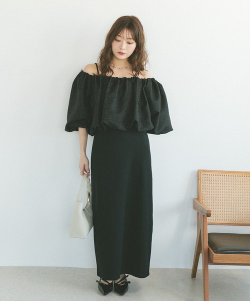 ECREL（エクレール）の「サテンジャガードバルーントップス（シャツ/ブラウス・レディース・アイボリー/ブラック・FREE）」の20枚目の写真