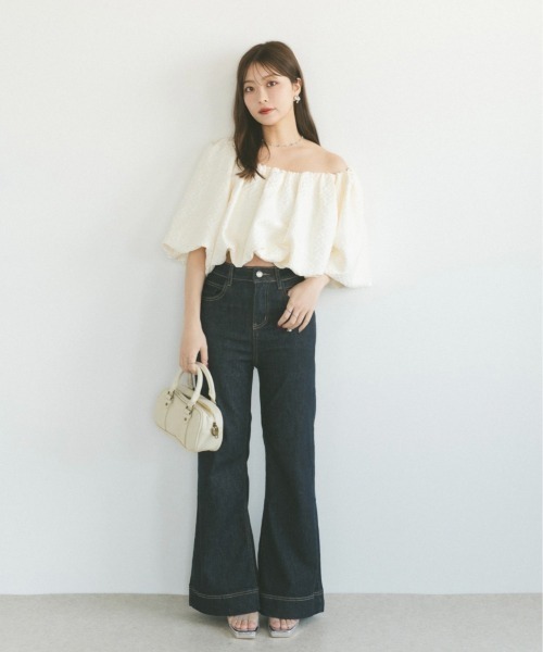 ECREL（エクレール）の「サテンジャガードバルーントップス（シャツ/ブラウス・レディース・アイボリー/ブラック・FREE）」の18枚目の写真