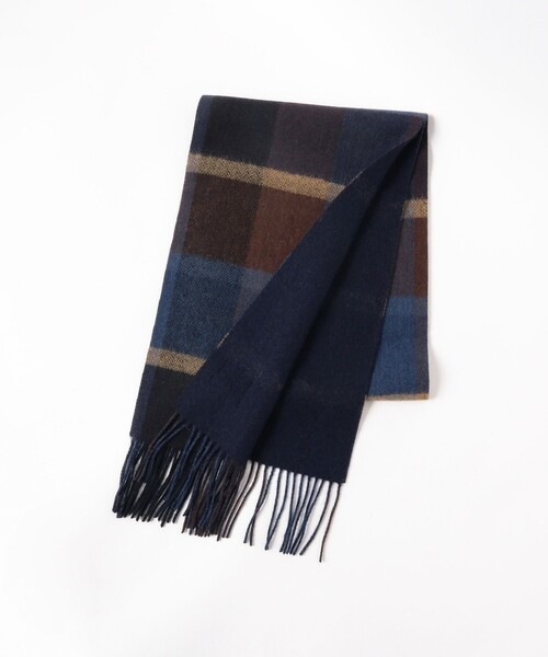 BEAMS(ビームス)の「リバーシブル ブロックチェック マフラー(マフラー・メンズ・チャコールグレー/ブラック/ネイビー・ONE SIZE)」の14枚目の写真
