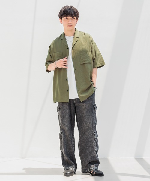 RAGEBLUE（レイジブルー）の「レーヨン/オーバーサイズオープンカラーシャツ（シャツ/ブラウス・メンズ・ブラック/カーキ/ホワイト・MEDIUM/LARGE）」の19枚目の写真