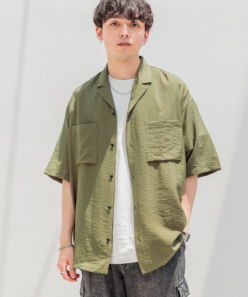 RAGEBLUE（レイジブルー）の「レーヨン/オーバーサイズオープンカラーシャツ（シャツ/ブラウス・メンズ・ブラック/カーキ/ホワイト・MEDIUM/LARGE）」の18枚目の写真