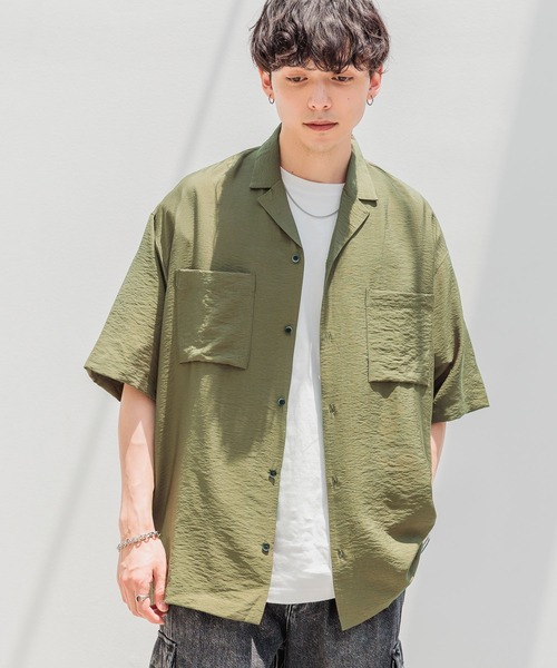 RAGEBLUE（レイジブルー）の「レーヨン/オーバーサイズオープンカラーシャツ（シャツ/ブラウス・メンズ・ブラック/カーキ/ホワイト・MEDIUM/LARGE）」の17枚目の写真