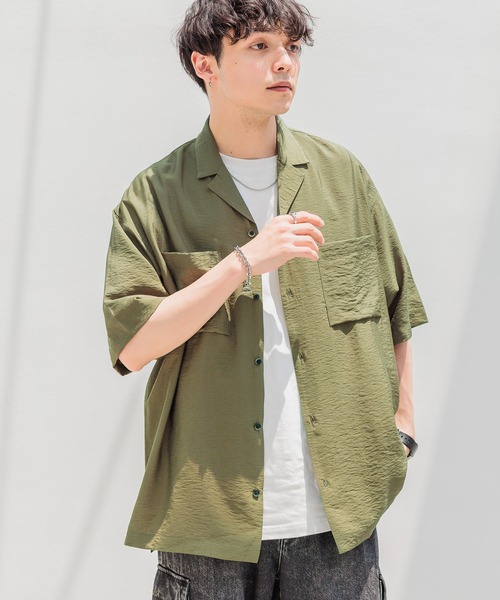 RAGEBLUE（レイジブルー）の「レーヨン/オーバーサイズオープンカラーシャツ（シャツ/ブラウス・メンズ・ブラック/カーキ/ホワイト・MEDIUM/LARGE）」の16枚目の写真