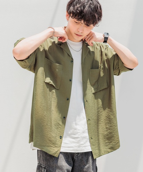 RAGEBLUE（レイジブルー）の「レーヨン/オーバーサイズオープンカラーシャツ（シャツ/ブラウス・メンズ・ブラック/カーキ/ホワイト・MEDIUM/LARGE）」の15枚目の写真