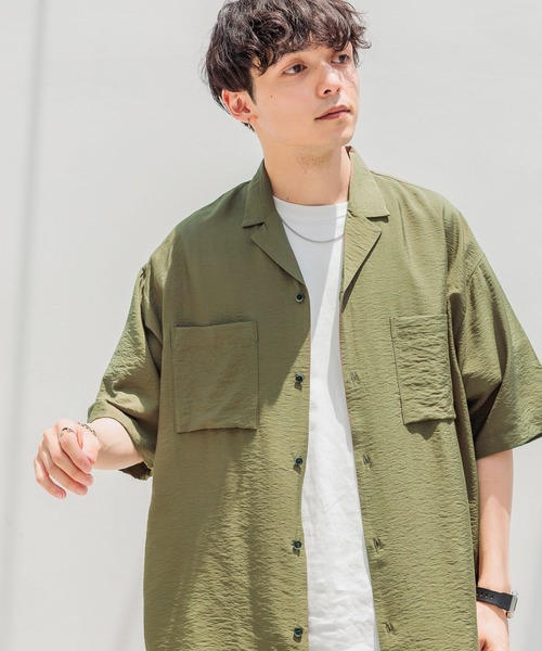 RAGEBLUE（レイジブルー）の「レーヨン/オーバーサイズオープンカラーシャツ（シャツ/ブラウス・メンズ・ブラック/カーキ/ホワイト・MEDIUM/LARGE）」の14枚目の写真