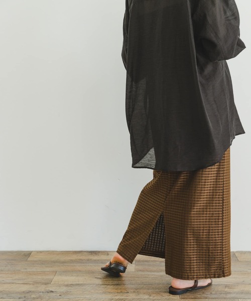 ITEMS URBANRESEARCH（アイテムズ アーバンリサーチ）の「ストレッチチェックタイトスカート（スカート・レディース・ブラック/ブラウン/マスタード・FREE）」の4枚目の写真