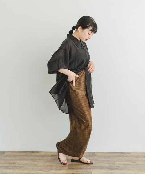 ITEMS URBANRESEARCH（アイテムズ アーバンリサーチ）の「ストレッチチェックタイトスカート（スカート・レディース・ブラック/ブラウン/マスタード・FREE）」の7枚目の写真