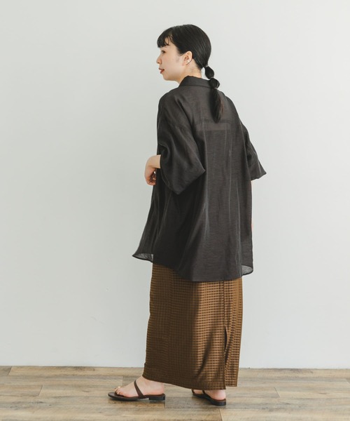 ITEMS URBANRESEARCH（アイテムズ アーバンリサーチ）の「ストレッチチェックタイトスカート（スカート・レディース・ブラック/ブラウン/マスタード・FREE）」の8枚目の写真