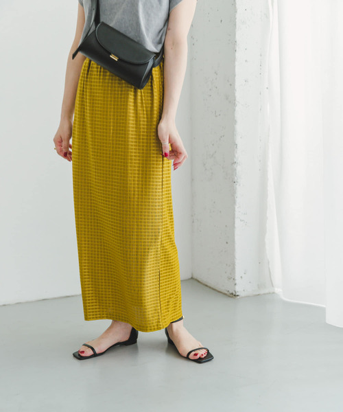 ITEMS URBANRESEARCH（アイテムズ アーバンリサーチ）の「ストレッチチェックタイトスカート（スカート・レディース・ブラック/ブラウン/マスタード・FREE）」の14枚目の写真