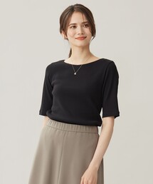 ソフトリブ5分袖 Tシャツ