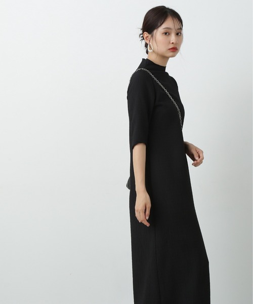 N.(N. Natural Beauty Basic)(エヌエヌナチュラルビューティーベーシック)の「◆楊柳カットロングワンピース(ワンピース・レディース・ブラウン/ブラック・MEDIUM)」の3枚目の写真