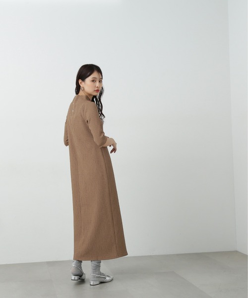 N.(N. Natural Beauty Basic)(エヌエヌナチュラルビューティーベーシック)の「◆楊柳カットロングワンピース(ワンピース・レディース・ブラウン/ブラック・MEDIUM)」の10枚目の写真
