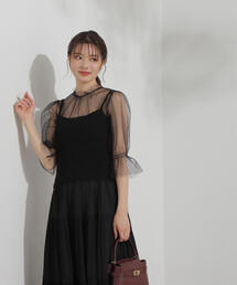 PROPORTION BODY DRESSING | チュールトップス×ニットビスチェ / 1214270803(ニット/セーター)