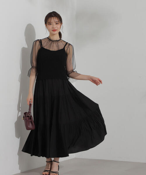 PROPORTION BODY DRESSING（プロポーションボディドレッシング）の「チュールトップス×ニットビスチェ / 1214270803（ニット/セーター・レディース・パープル/ブラック・FREE）」の5枚目の写真