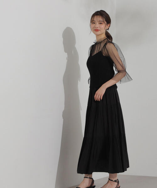 PROPORTION BODY DRESSING（プロポーションボディドレッシング）の「チュールトップス×ニットビスチェ / 1214270803（ニット/セーター・レディース・パープル/ブラック・FREE）」の6枚目の写真