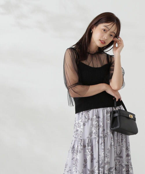 PROPORTION BODY DRESSING（プロポーションボディドレッシング）の「チュールトップス×ニットビスチェ / 1214270803（ニット/セーター・レディース・パープル/ブラック・FREE）」の10枚目の写真