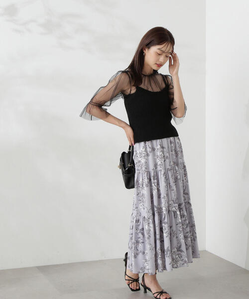 PROPORTION BODY DRESSING（プロポーションボディドレッシング）の「チュールトップス×ニットビスチェ / 1214270803（ニット/セーター・レディース・パープル/ブラック・FREE）」の11枚目の写真