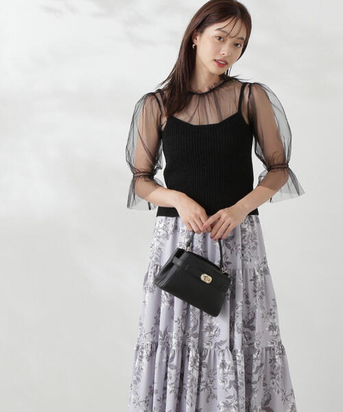 PROPORTION BODY DRESSING（プロポーションボディドレッシング）の「チュールトップス×ニットビスチェ / 1214270803（ニット/セーター・レディース・パープル/ブラック・FREE）」の12枚目の写真