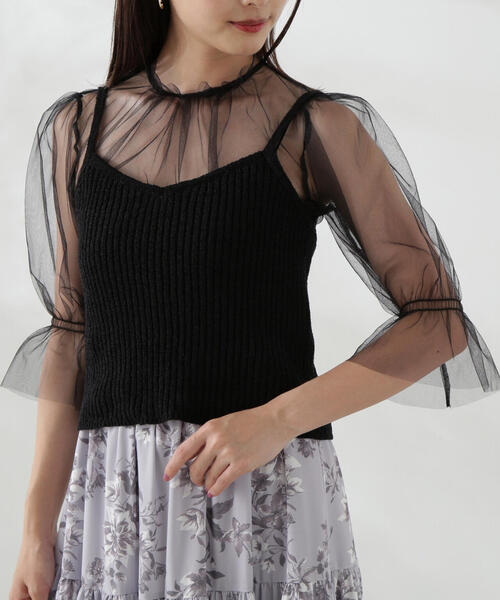 PROPORTION BODY DRESSING（プロポーションボディドレッシング）の「チュールトップス×ニットビスチェ / 1214270803（ニット/セーター・レディース・パープル/ブラック・FREE）」の13枚目の写真