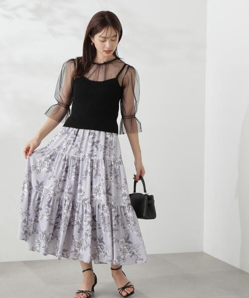 PROPORTION BODY DRESSING（プロポーションボディドレッシング）の「チュールトップス×ニットビスチェ / 1214270803（ニット/セーター・レディース・パープル/ブラック・FREE）」の14枚目の写真