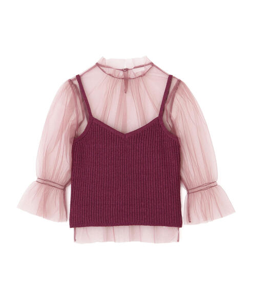 PROPORTION BODY DRESSING（プロポーションボディドレッシング）の「チュールトップス×ニットビスチェ / 1214270803（ニット/セーター・レディース・パープル/ブラック・FREE）」の21枚目の写真