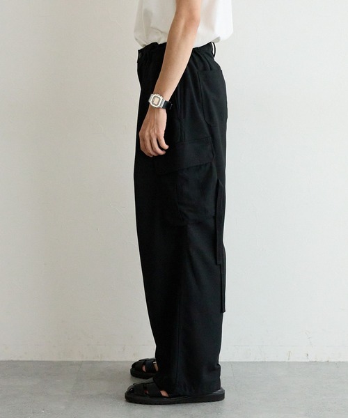 RAGEBLUE（レイジブルー）の「TRストレッチ／バギーワイドドレープカーゴパンツ（カーゴパンツ・メンズ・ブラック/ネイビー・MEDIUM/SMALL/LARGE）」の13枚目の写真