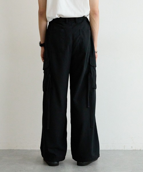 RAGEBLUE（レイジブルー）の「TRストレッチ／バギーワイドドレープカーゴパンツ（カーゴパンツ・メンズ・ブラック/ネイビー・MEDIUM/SMALL/LARGE）」の14枚目の写真