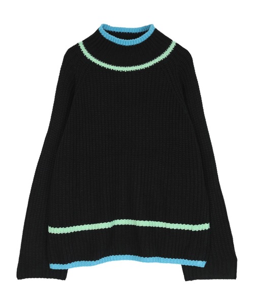 miette（ミエット）の「配色ラインラグランスリーブニット（ニット/セーター・レディース・アイボリー/ブラック/ベージュ・FREE）」の3枚目の写真