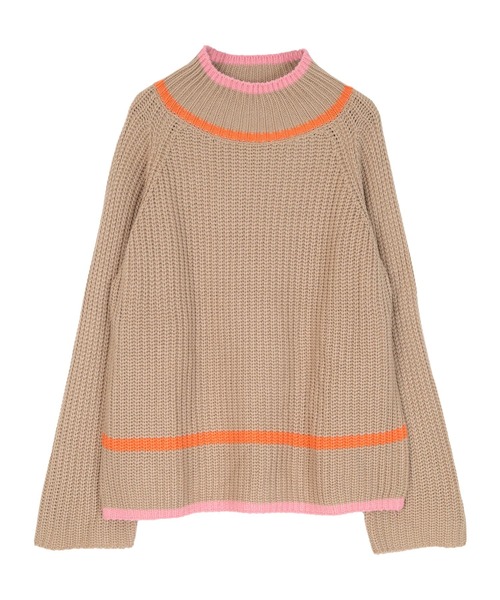 miette（ミエット）の「配色ラインラグランスリーブニット（ニット/セーター・レディース・アイボリー/ブラック/ベージュ・FREE）」の6枚目の写真