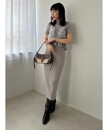 LILY BROWN | ビスチェセットニットワンピース(ワンピース)